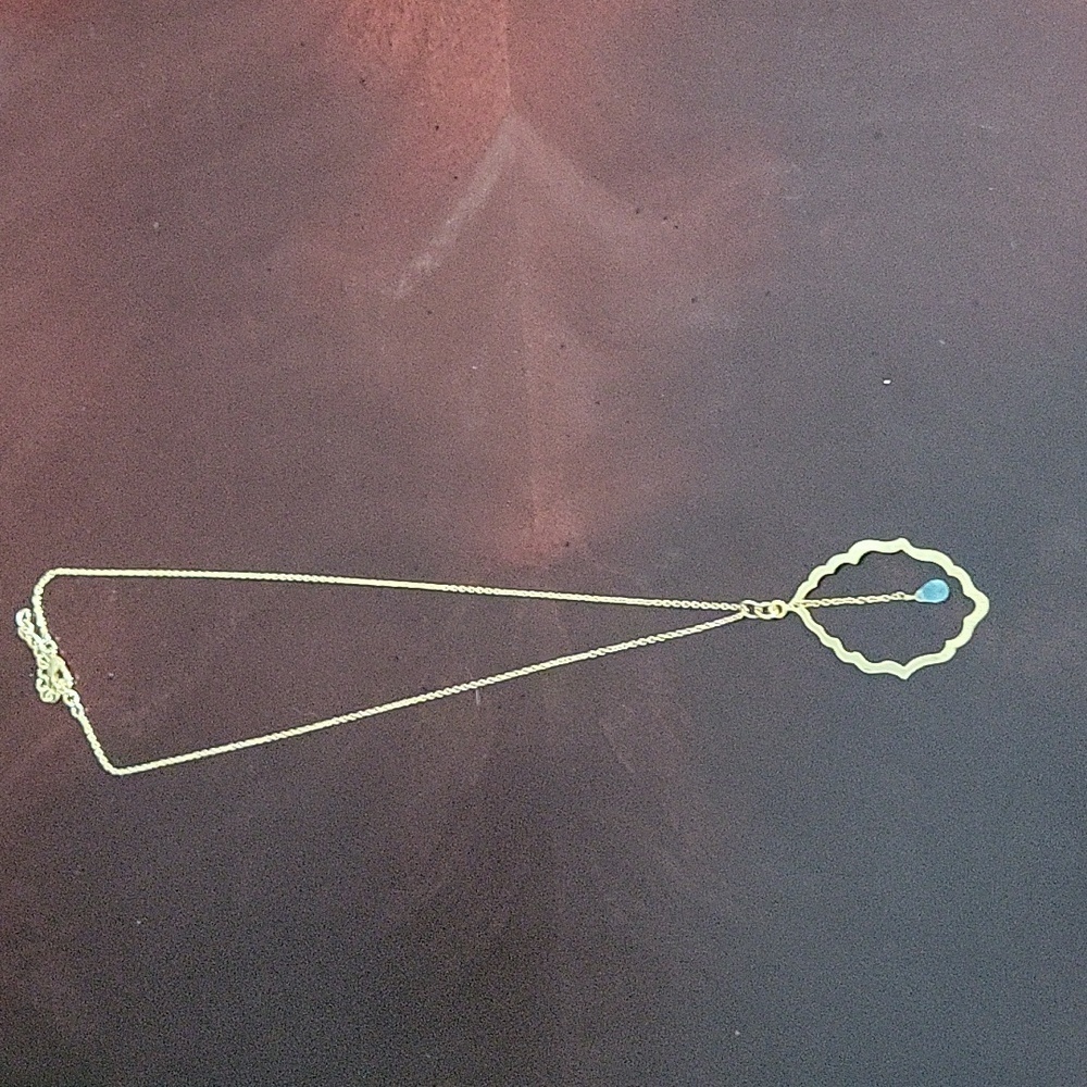 BLUE CHALCEDONY TOLEDO 18K GOLD PLATED NECKLACE